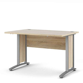 Giant Lobelia Desk 120cm in Oak with Silver Grey Steel Legs - Giant Lobelia