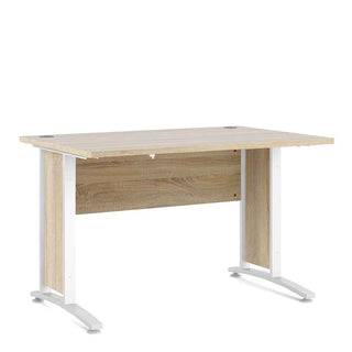 Giant Lobelia Desk 120cm in Oak with White Legs - Giant Lobelia