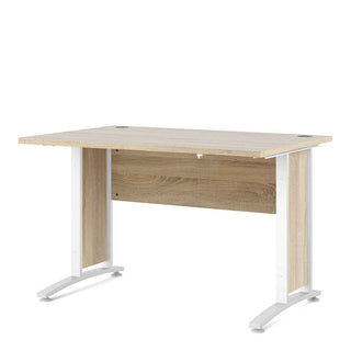 Giant Lobelia Desk 120cm in Oak with White Legs - Giant Lobelia