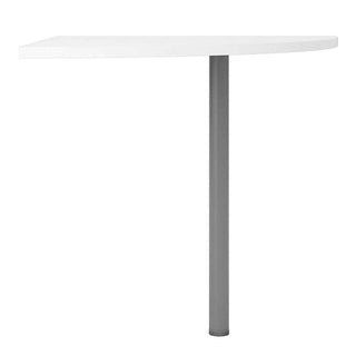 Corner Desk Top in White with Silver Grey Steel Legs - Giant Lobelia