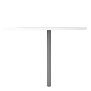 Corner Desk Top in White with Silver Grey Steel Legs - Giant Lobelia