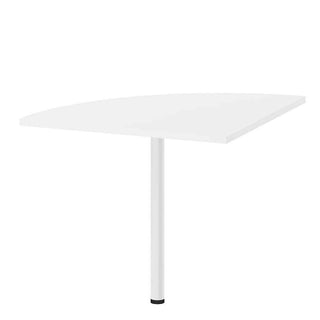 Corner Desk Top in White with White Legs - Giant Lobelia