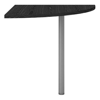 Corner Desk Top in Black Woodgrain with Silver Grey Steel Legs - Giant Lobelia