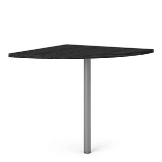 Corner Desk Top in Black Woodgrain with Silver Grey Steel Legs - Giant Lobelia