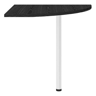 Corner Desk Top in Black Woodgrain with White Legs - Giant Lobelia