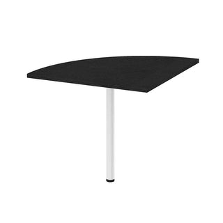 Corner Desk Top in Black Woodgrain with White Legs - Giant Lobelia