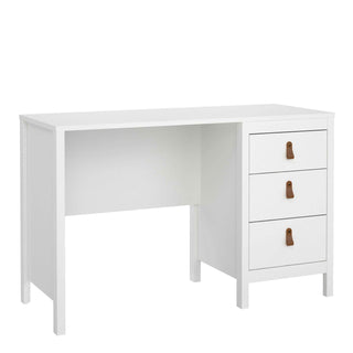 Barcelona Desk 3 Drawers in White - Giant Lobelia