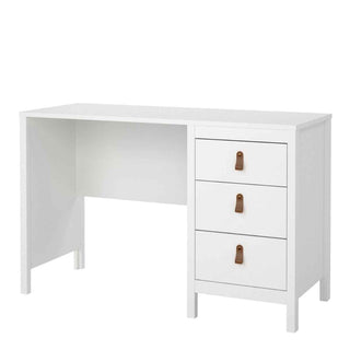 Barcelona Desk 3 Drawers in White - Giant Lobelia