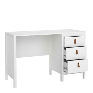 Barcelona Desk 3 Drawers in White - Giant Lobelia