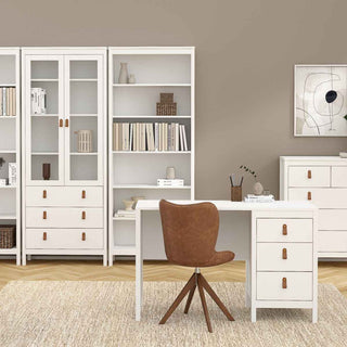 Barcelona Desk 3 Drawers in White - Giant Lobelia