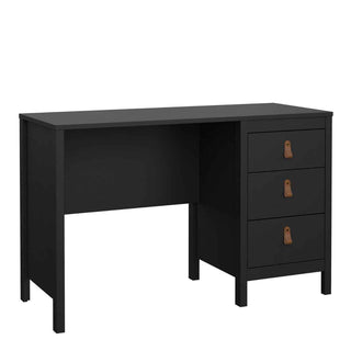 Barcelona Desk 3 Drawers in Matt Black - Giant Lobelia