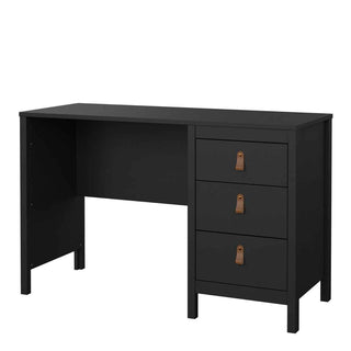 Barcelona Desk 3 Drawers in Matt Black - Giant Lobelia