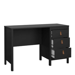 Barcelona Desk 3 Drawers in Matt Black - Giant Lobelia