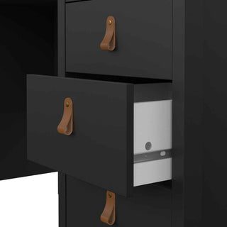 Barcelona Desk 3 Drawers in Matt Black - Giant Lobelia