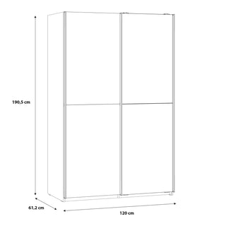 Babetta 2 Door Sliding Wardrobe in Matt White with Mirrored Door - Giant Lobelia