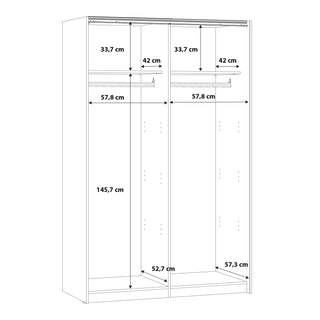 Babetta 2 Door Sliding Wardrobe in Matt White with Mirrored Door - Giant Lobelia