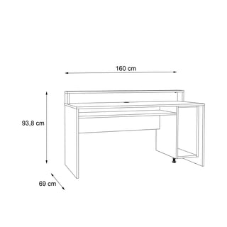 Black/Orange Gaming Desk with Colour Changing LED - Giant Lobelia