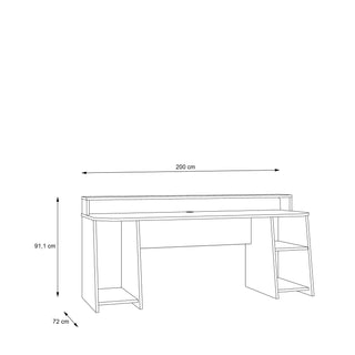 Wide Black Gaming Desk with Colour Changing LED - Giant Lobelia