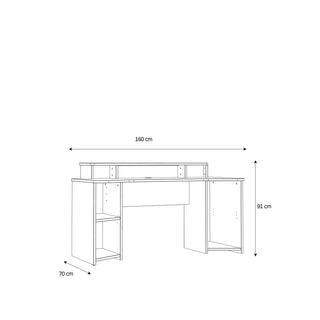 Curved Black Gaming Desk with Colour Changing LED - Giant Lobelia