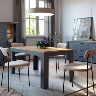 Extending Dining Table 160-207cm in Riviera Oak/Navy - Giant Lobelia