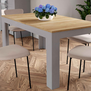 Extending Dining Table 160-207cm in Riviera Oak/Grey Oak - Giant Lobelia