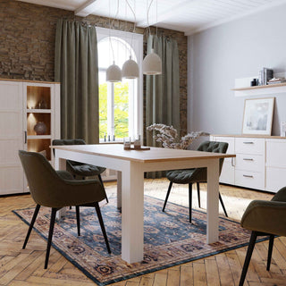 Extending Dining Table 160-207cm in Riviera Oak/White - Giant Lobelia