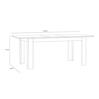 Extending Dining Table 160-207cm in Riviera Oak/White - Giant Lobelia