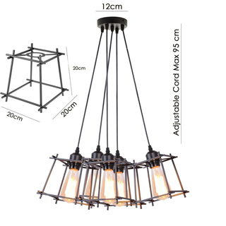 Vintage Industrial Retro Ceiling Light Cage Loft Chandelier Pendant Light Lamp~2143 - Giant Lobelia