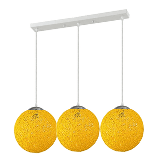 Yellow Three Outlet Ball Industrial Ceiling Lamp~1830 - Giant Lobelia