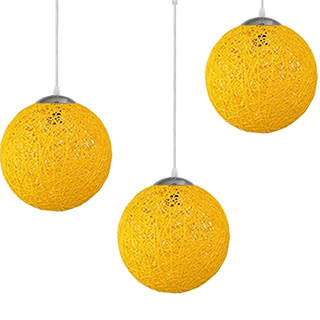 Yellow Three Outlet Ball Industrial Ceiling Lamp~1830 - Giant Lobelia