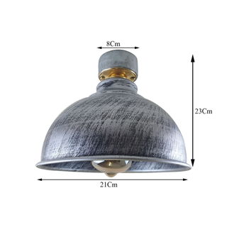 Metal Rustic Style Ceiling Light Lampshade Fitting Brushed B22 Base Light~1565 - Giant Lobelia