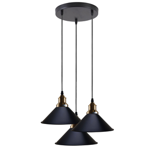 Black 3 Way Pendant Light Fixture Cone Shade Hanging Pendant Ceiling Lights~1492 - Giant Lobelia