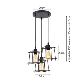 Industrial Square Wire Cage Ceiling Pendant Light~1490 - Giant Lobelia