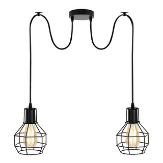 Black Nest Cage Retro Industrial 2 Way Indoor Ceiling Pendant Chandelier Hanging Light Metal~3489 - Giant Lobelia