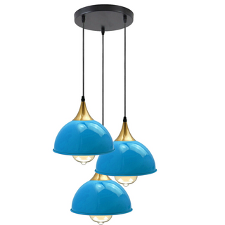 Blue 3 Way Vintage Industrial Metal Lampshade Modern Hanging Retro Ceiling Pendant Lights~3522 - Giant Lobelia