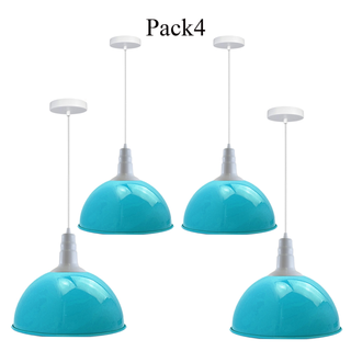 4 Pack Lampshade Vintage Industrial Metal Blue Ceiling Pendant Lights Shade~3564 - Giant Lobelia