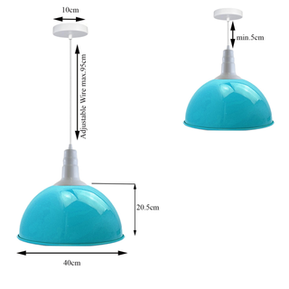 4 Pack Lampshade Vintage Industrial Metal Blue Ceiling Pendant Lights Shade~3564 - Giant Lobelia