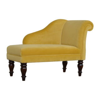 Mustard Velvet Chaise - Giant Lobelia