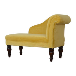 Mustard Velvet Chaise - Giant Lobelia