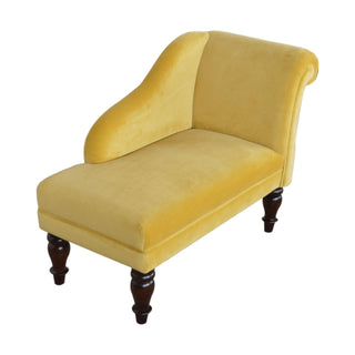 Mustard Velvet Chaise - Giant Lobelia