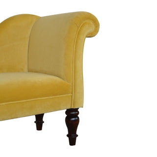 Mustard Velvet Chaise - Giant Lobelia