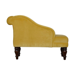 Mustard Velvet Chaise - Giant Lobelia