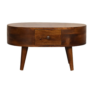 Mini Chestnut Rounded Coffee Table - Giant Lobelia