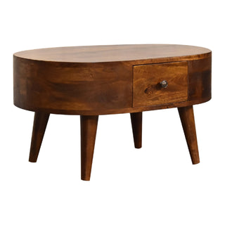 Mini Chestnut Rounded Coffee Table - Giant Lobelia