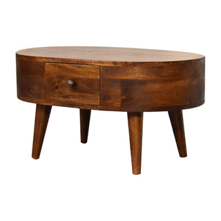 Mini Chestnut Rounded Coffee Table - Giant Lobelia