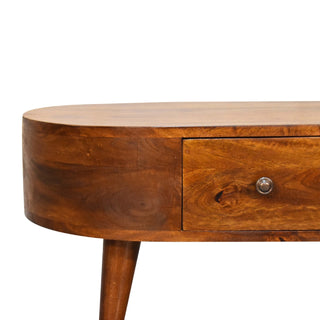 Mini Chestnut Rounded Coffee Table - Giant Lobelia