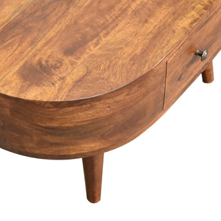 Mini Chestnut Rounded Coffee Table - Giant Lobelia